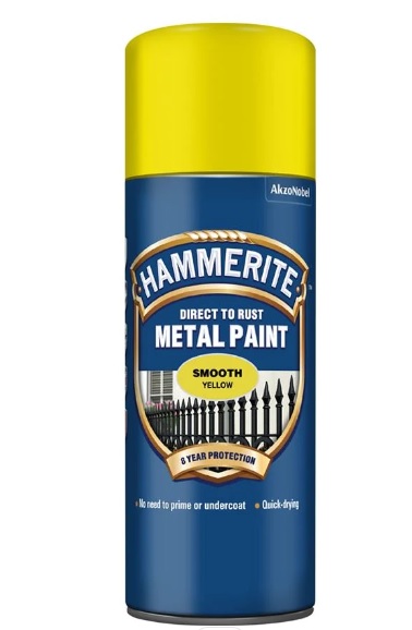 HAMMERITE SMOOTH YELLOW 400ML AEROSOL PAINT
