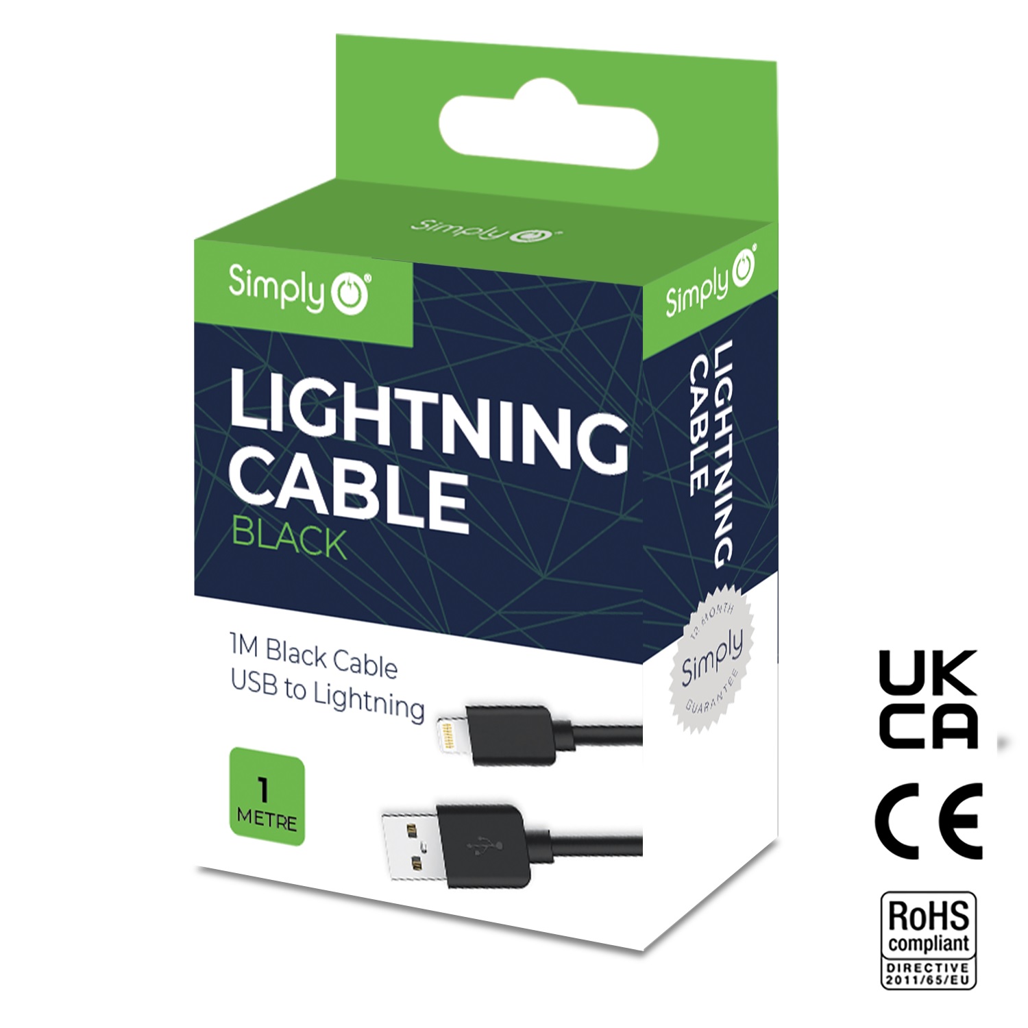 BLACK IPHONE 5/6 CABLE