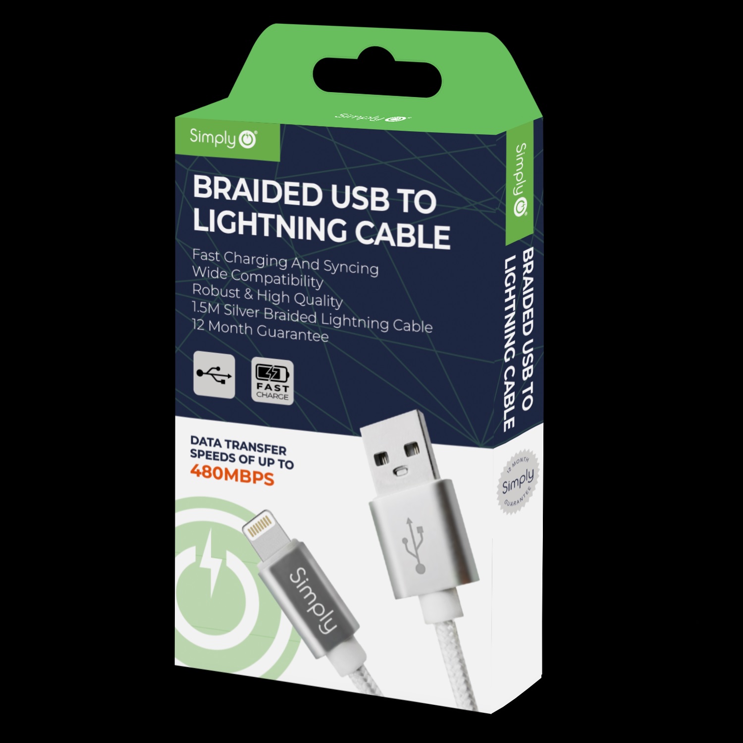 IPHONE 5/6 BRAIDED CABLE SILVER