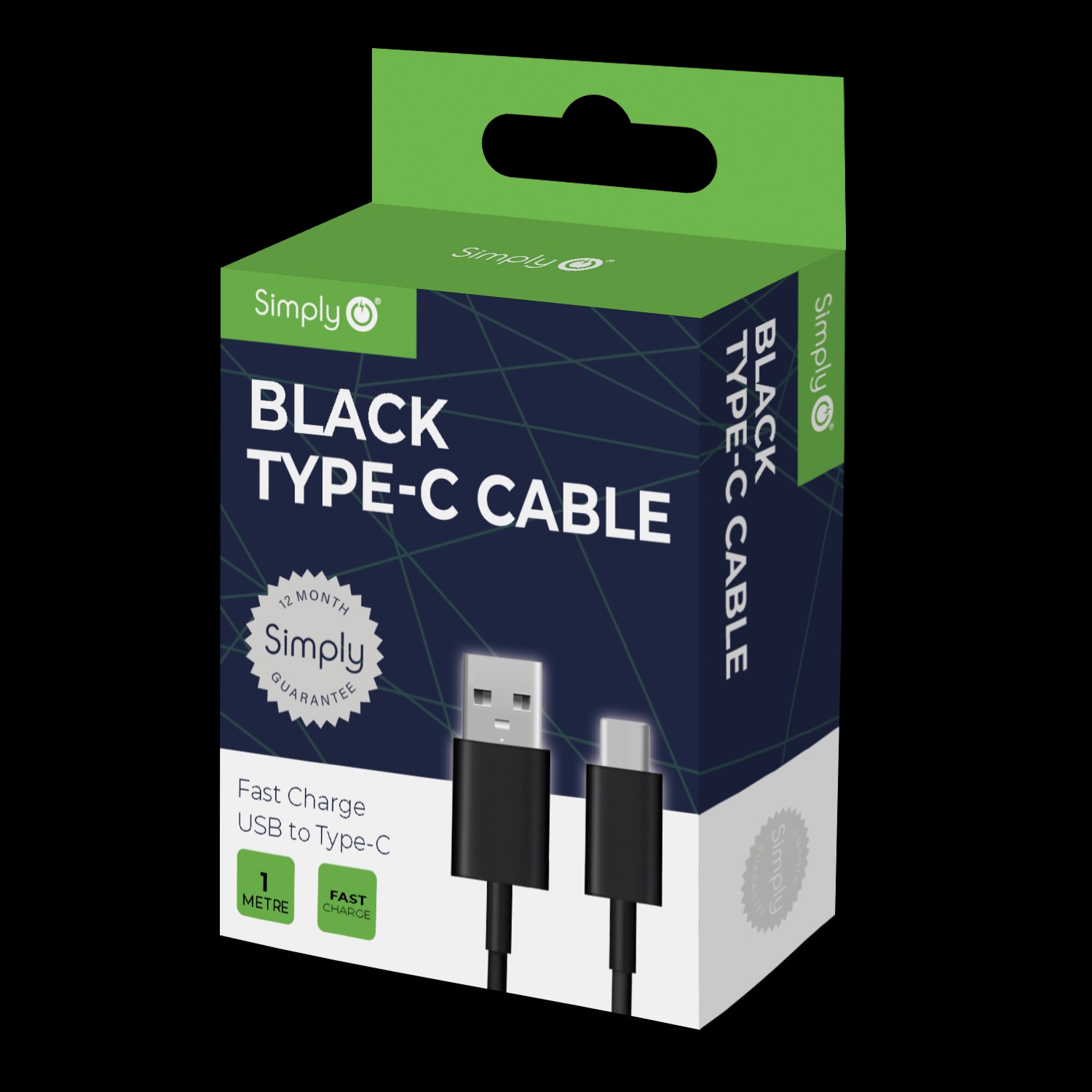 BLACK USB TYPE C CABLE