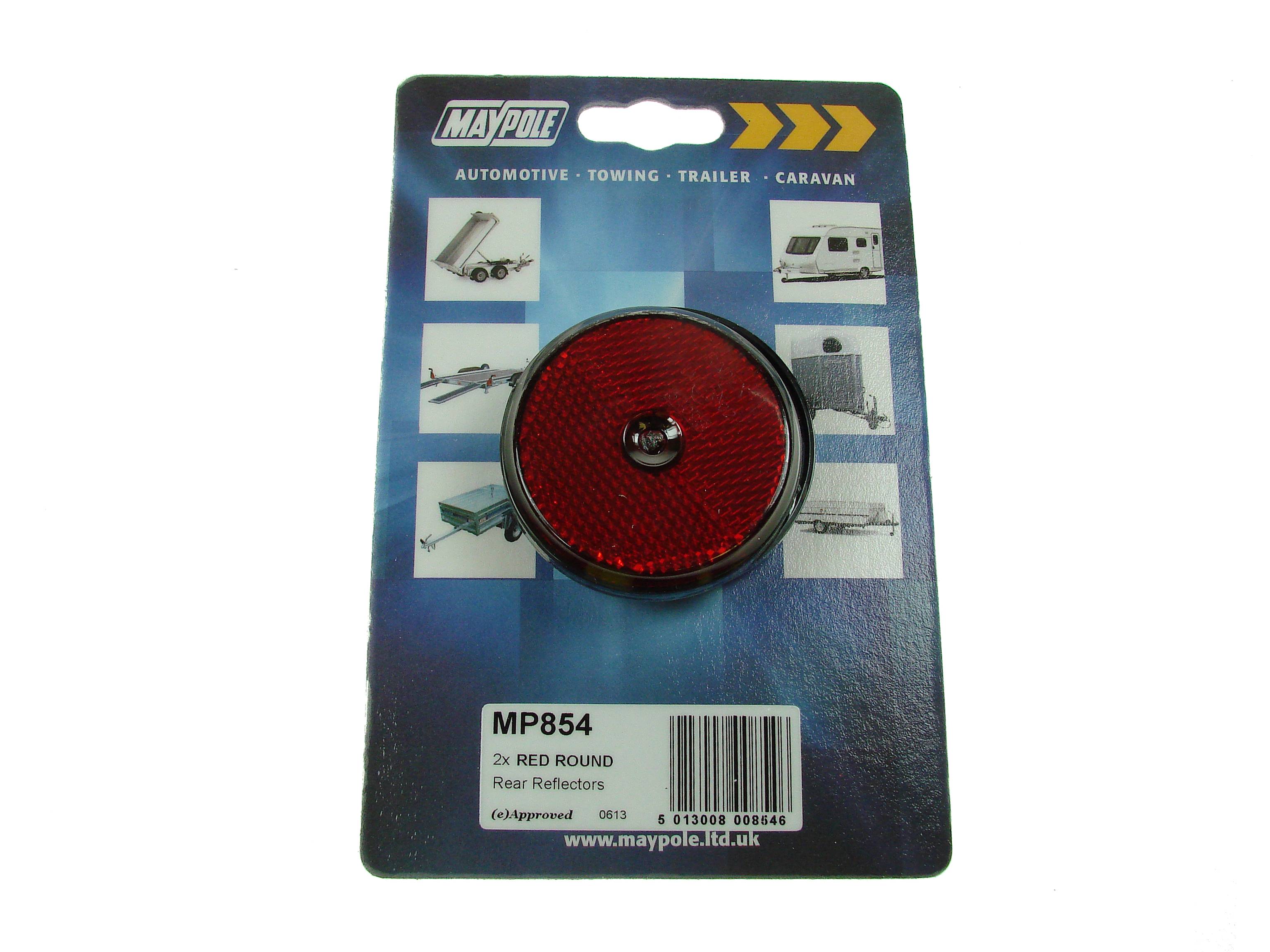2 ROUND REFLECTORS RED DP