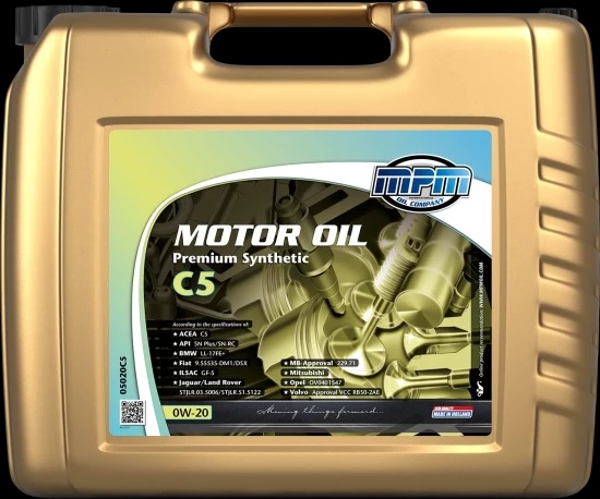 MPM Motor Oil 0W-20 Prem Synthetic C5 20L