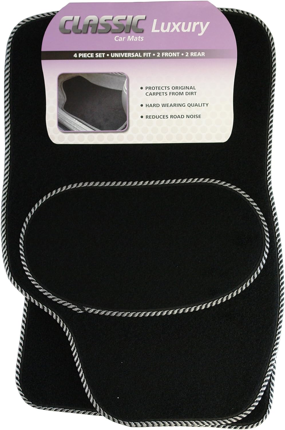 VENICE BLACK MAT SET SILVER BINDING