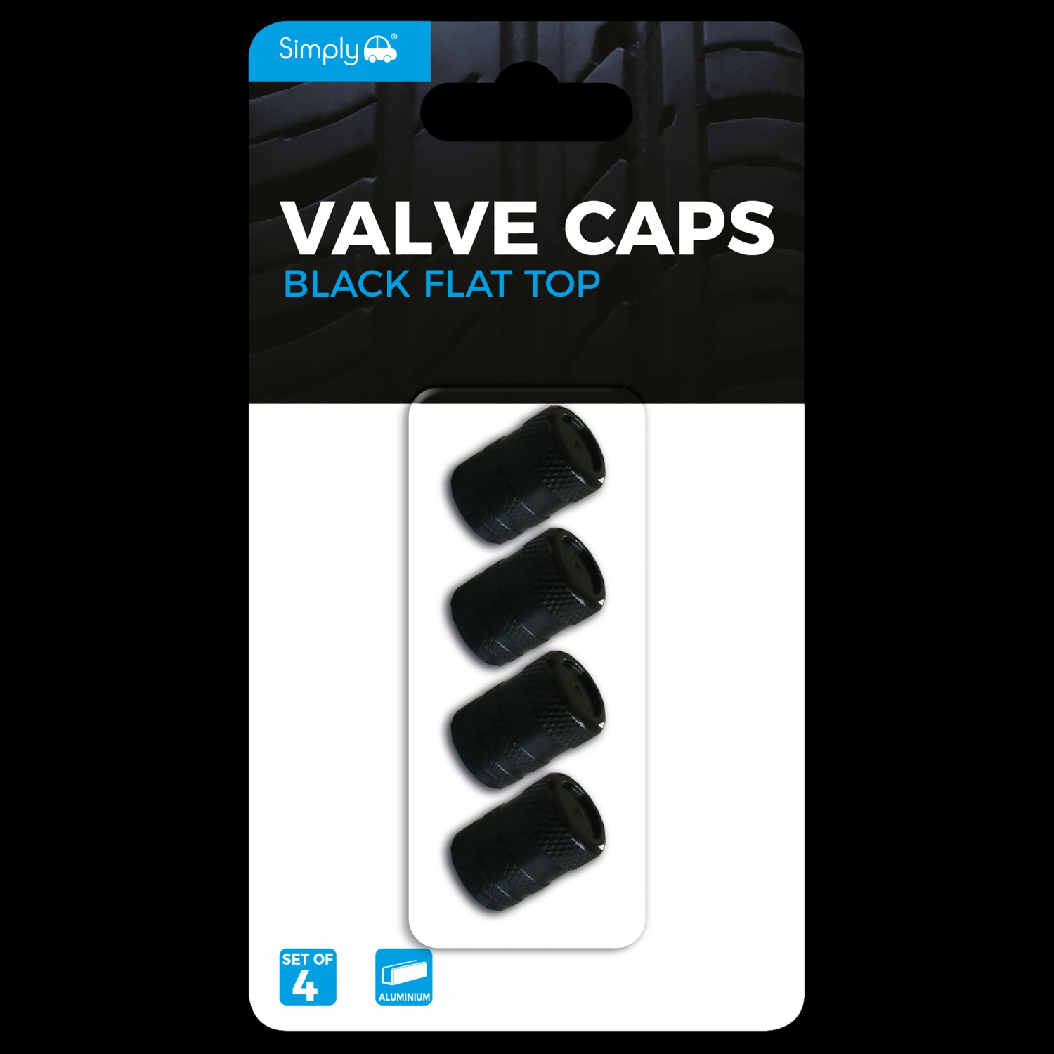 FLAT TOP VALVE CAPS BLACK