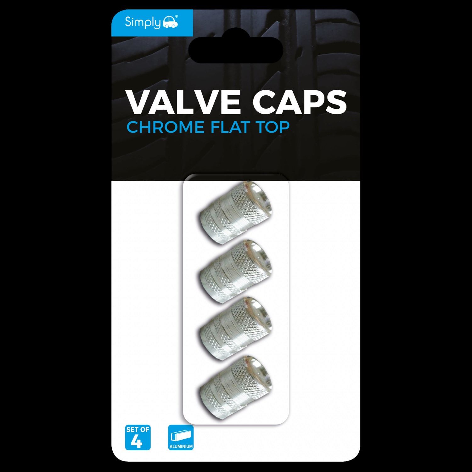 FLAT TOP VALVE CAPS CHROME